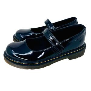 Dr.‎ Martens Maccy Mary Jane Shoes Round Toe Patent Leather Black Junior Size 2